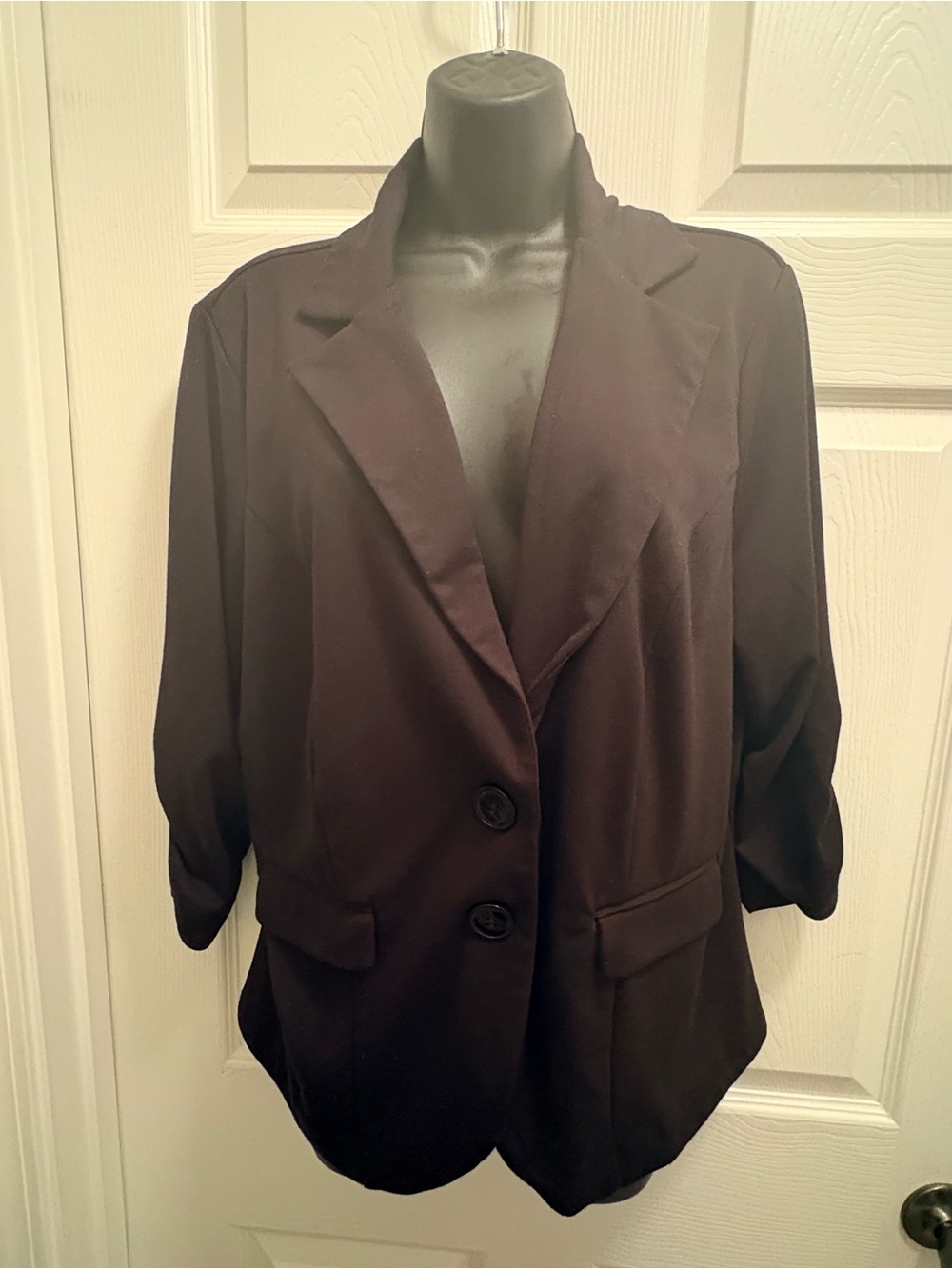 Torrid Black Ruched Sleeve Stretch Blazer Jacket Plus Size 1